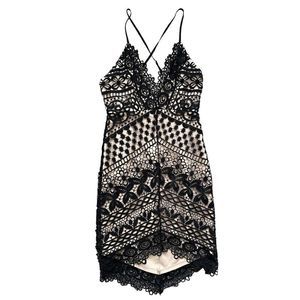 ASTR The Label Lace A Line Midi Dress Black Size‎ Small Cocktail Wedding Dress
